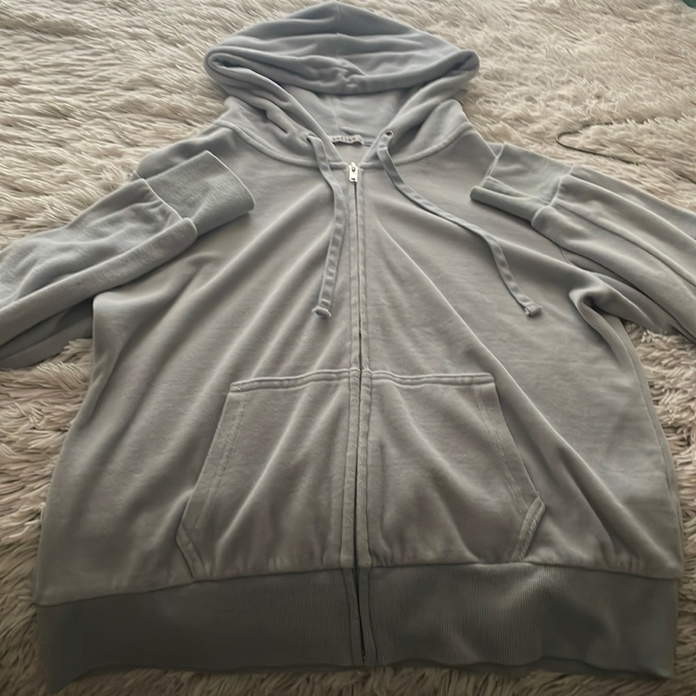 y2k light blue zip up